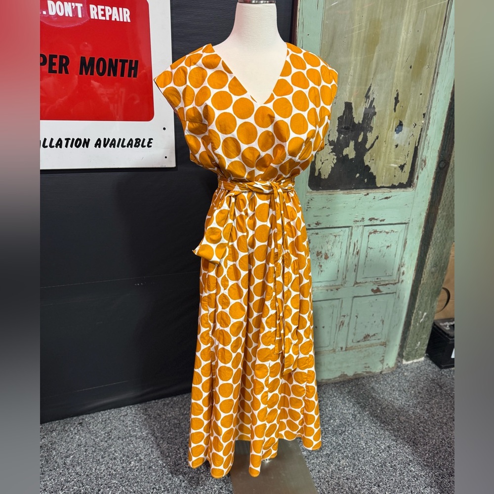 Boden Orange Polka Dot Dress